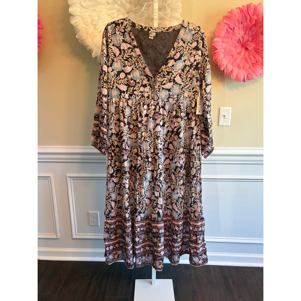 BILLABONG FLORAL MAXI DRESS SIZE L NWT
